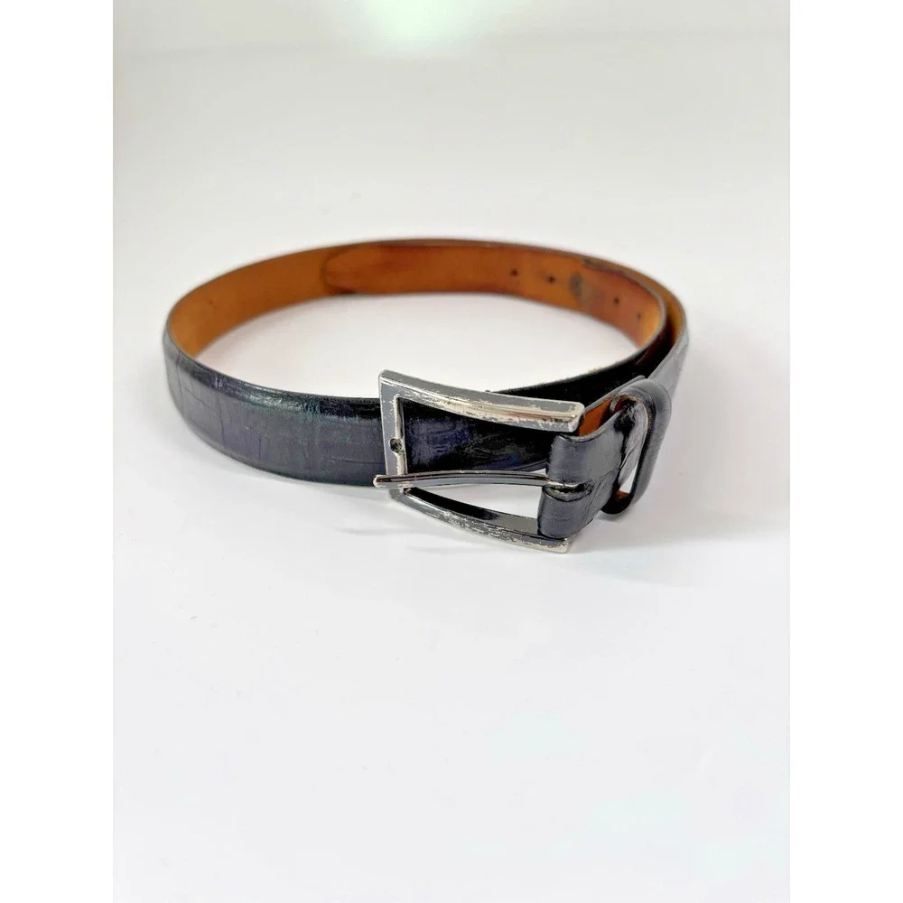 Remo Tulliani Leather Belt Mens‎ 36 Black Italian Calfskin USA Made Dress
